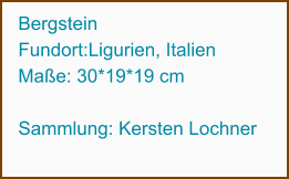 Bergstein Fundort:Ligurien, Italien Maße: 30*19*19 cm  Sammlung: Kersten Lochner